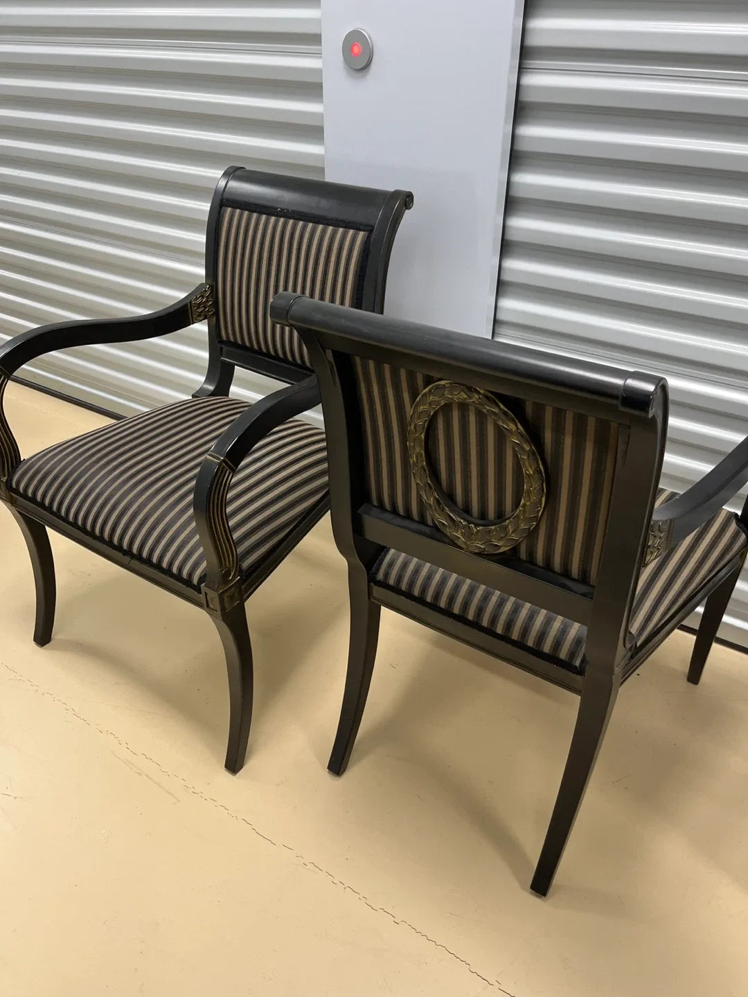 Striped Armchair Set - Elegant Design