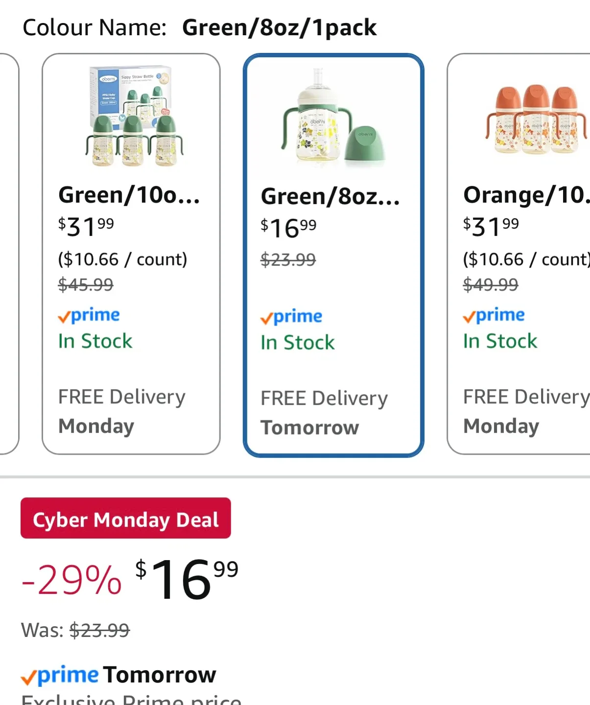 2 New Oberni PPSU Baby Water Cups, Green 8oz image indicator(5)