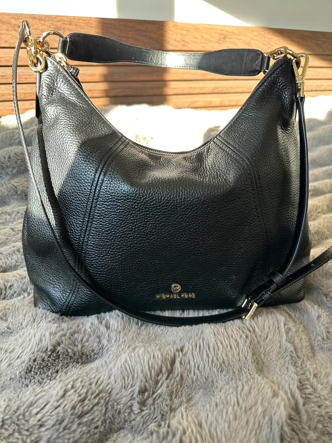 Michael Kors Black Leather Shoulder Bag