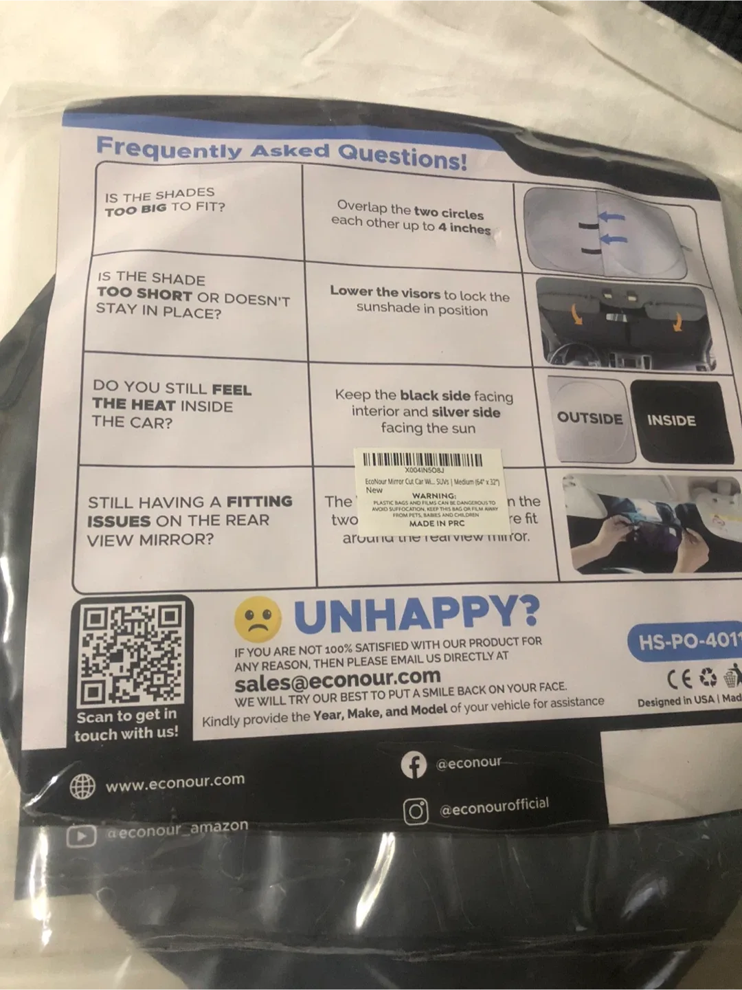 Econour Windshield Sunshade - Car Sun Shade image indicator(5)