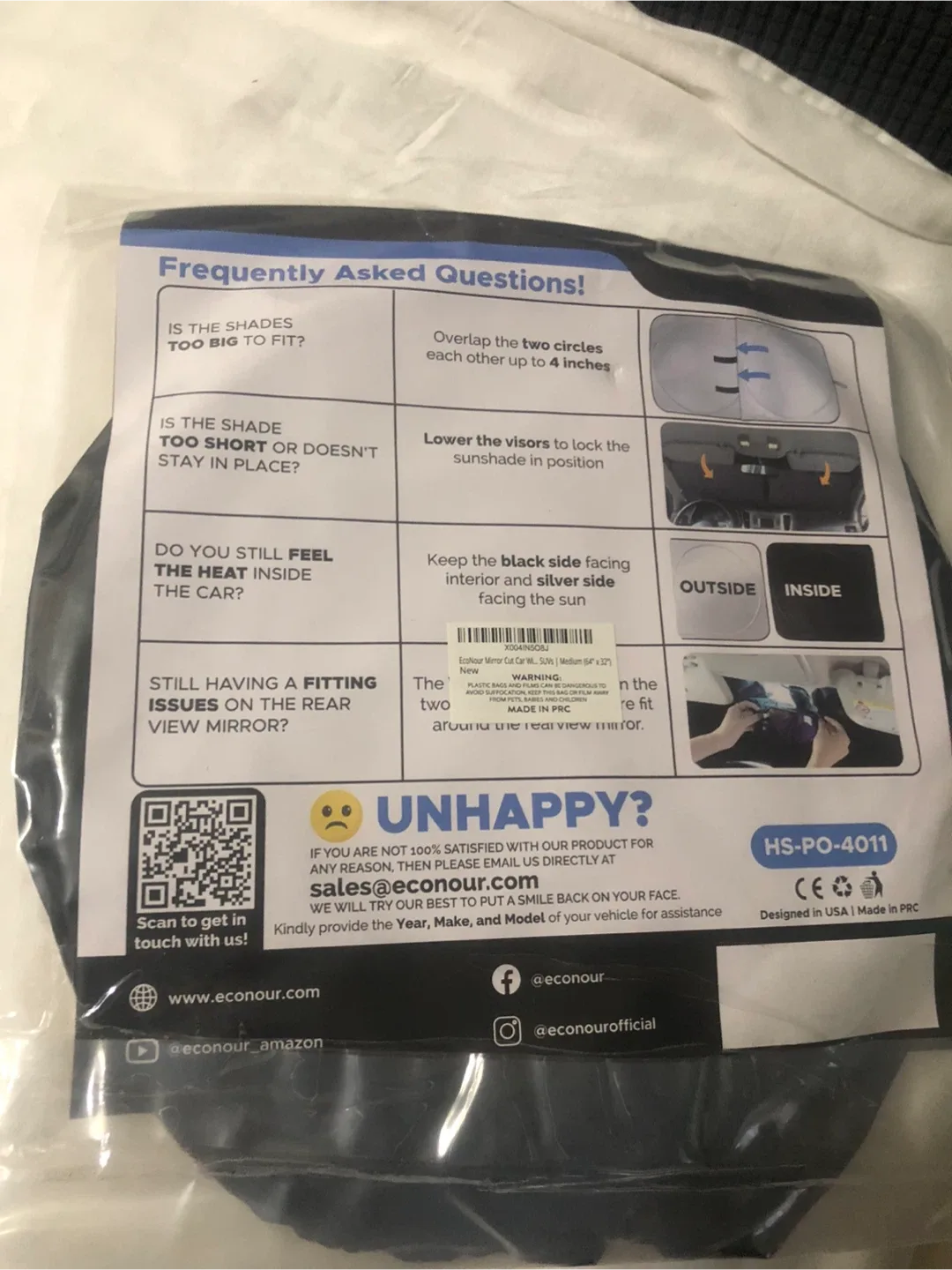 Econour Windshield Sunshade - Car Sun Shade image indicator(4)