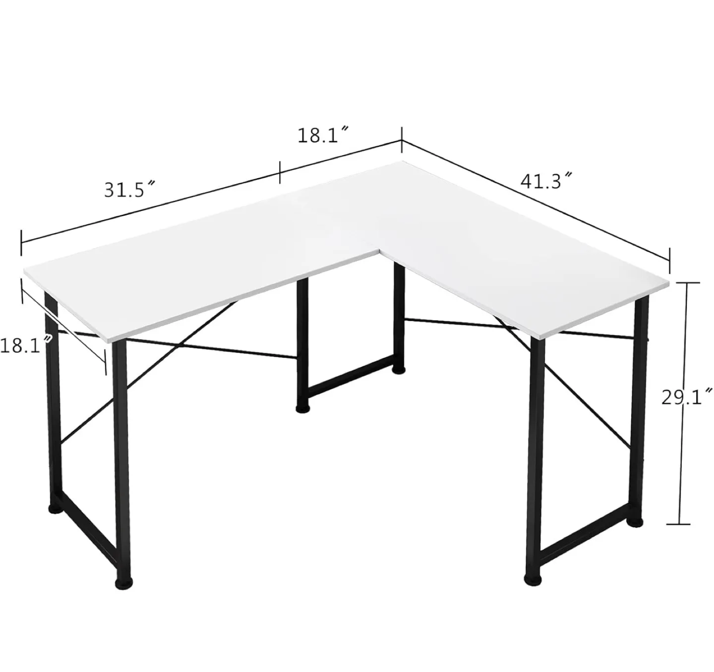 White L-shaped Desk