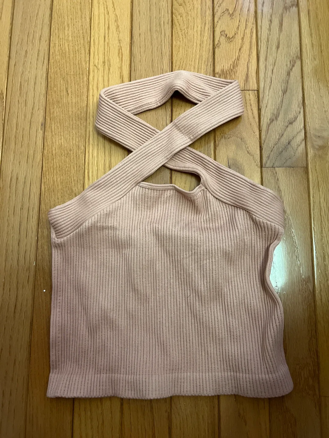 Pink Ribbed Halter Top image indicator(3)