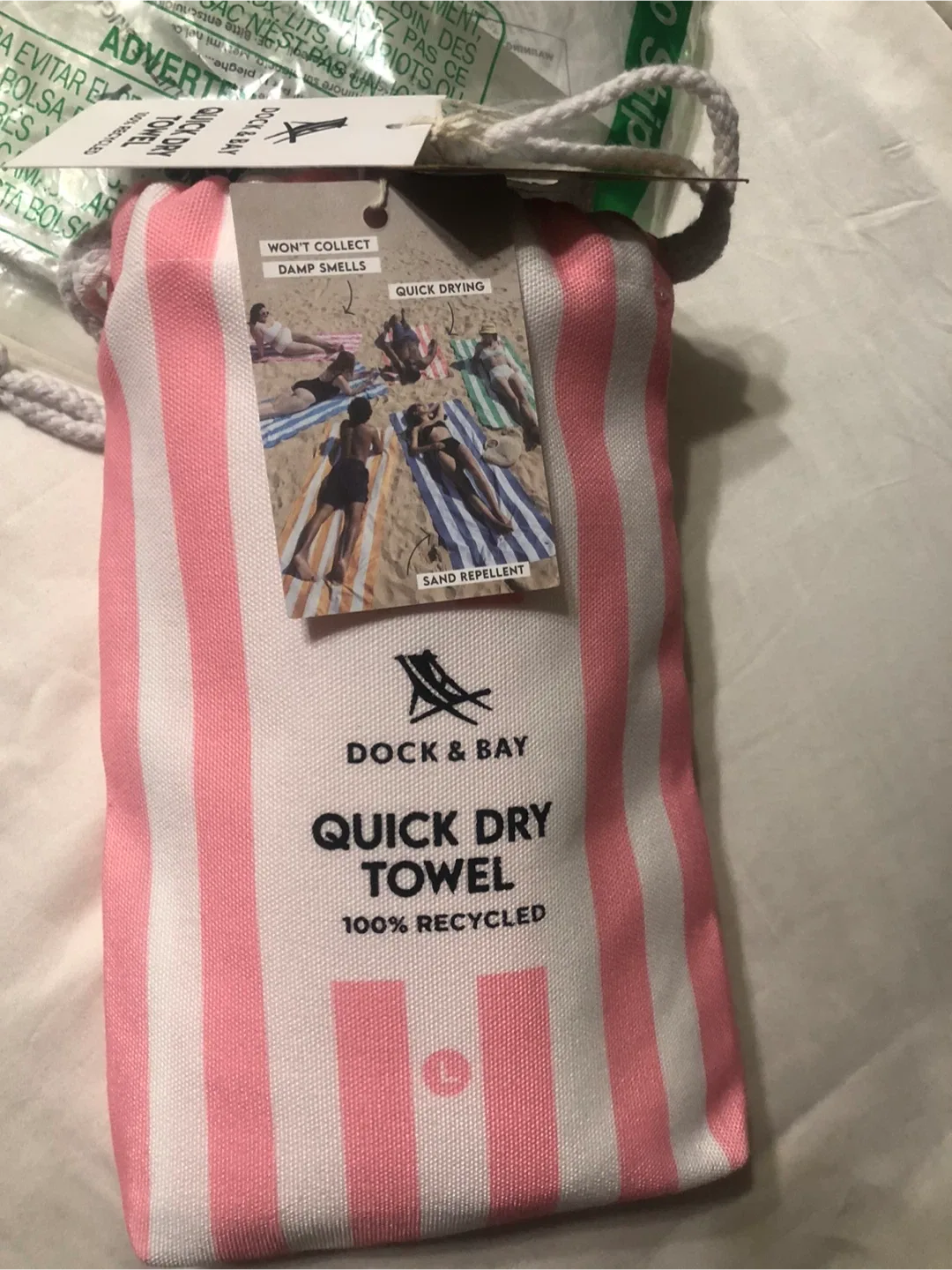 Dock & Bay Quick Dry Towel - Pink Stripe, L