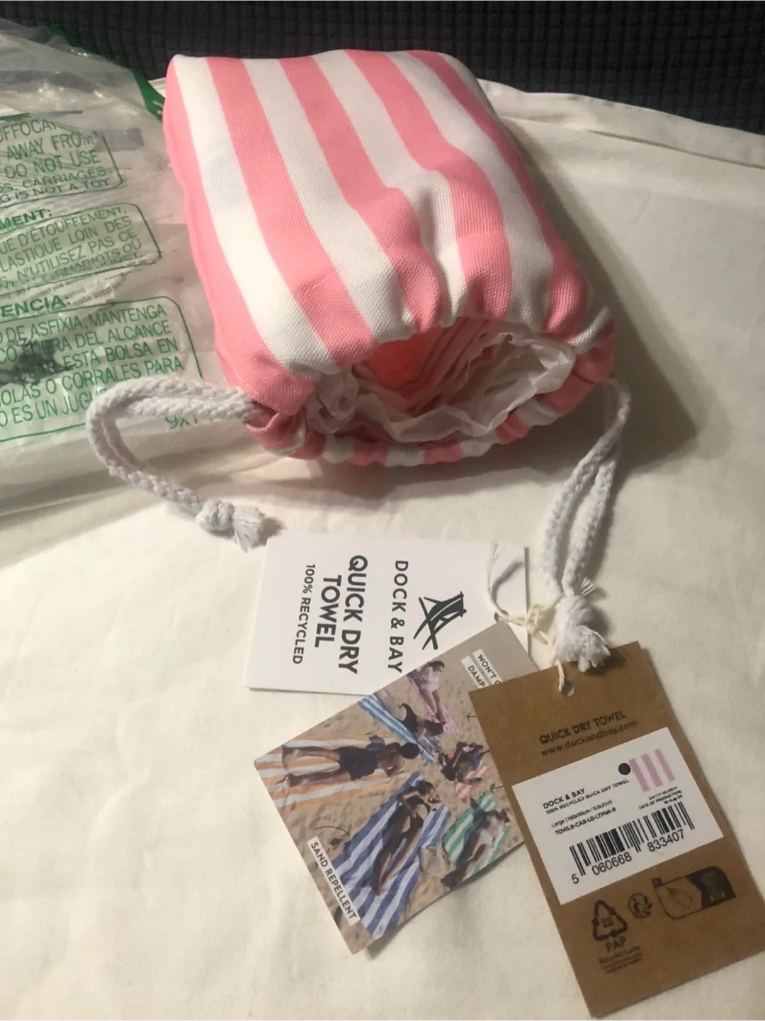 Dock & Bay Quick Dry Towel - Pink Stripe, L image indicator(2)