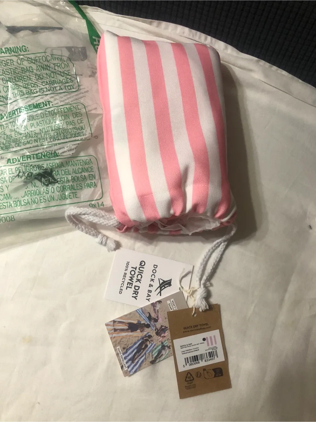 Dock & Bay Quick Dry Towel - Pink Stripe, L image indicator(5)