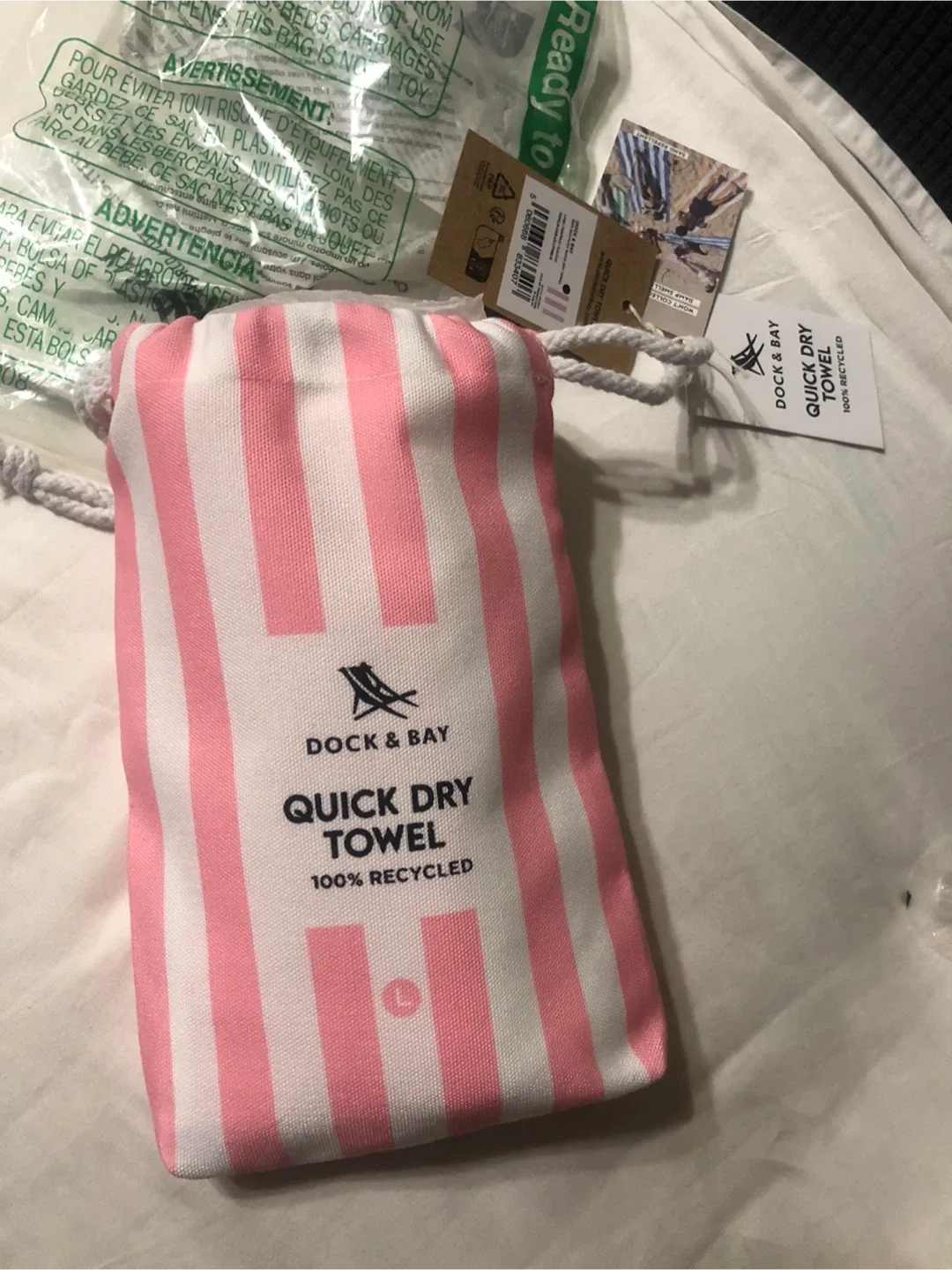 Dock & Bay Quick Dry Towel - Pink Stripe, L image indicator(3)