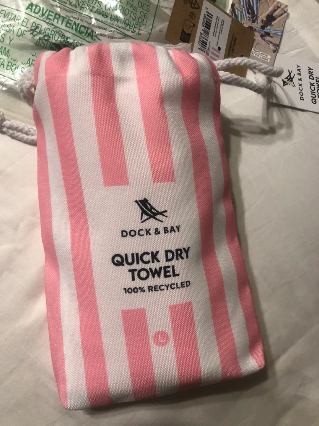 Dock & Bay Quick Dry Towel - Pink Stripe, L image indicator(4)