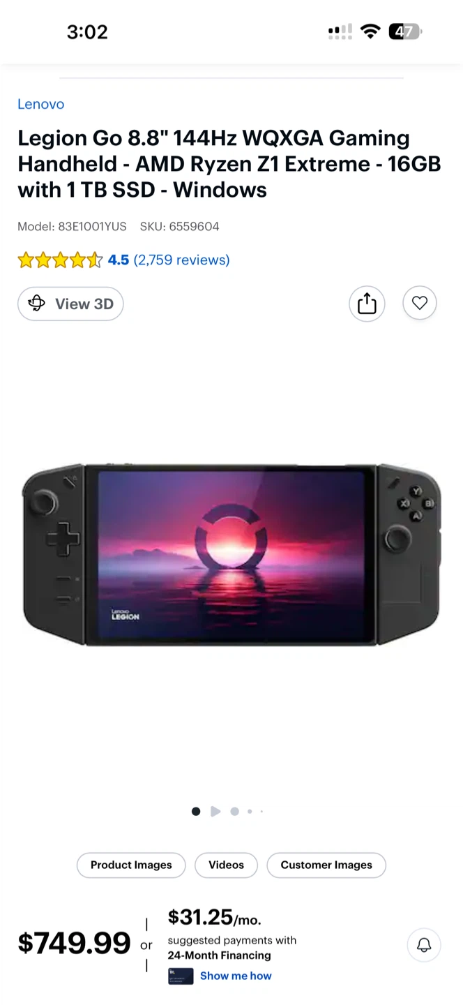Lenovo legion Go 1TB