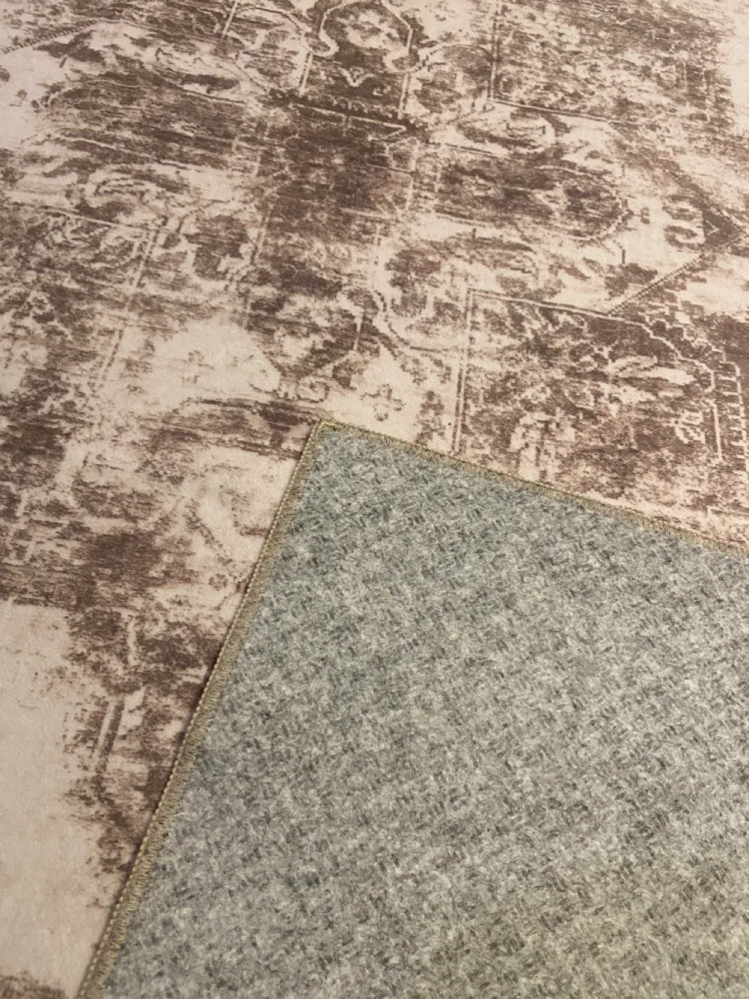 New 5x7 Area Rug Washable Vintage Taupe image indicator(5)