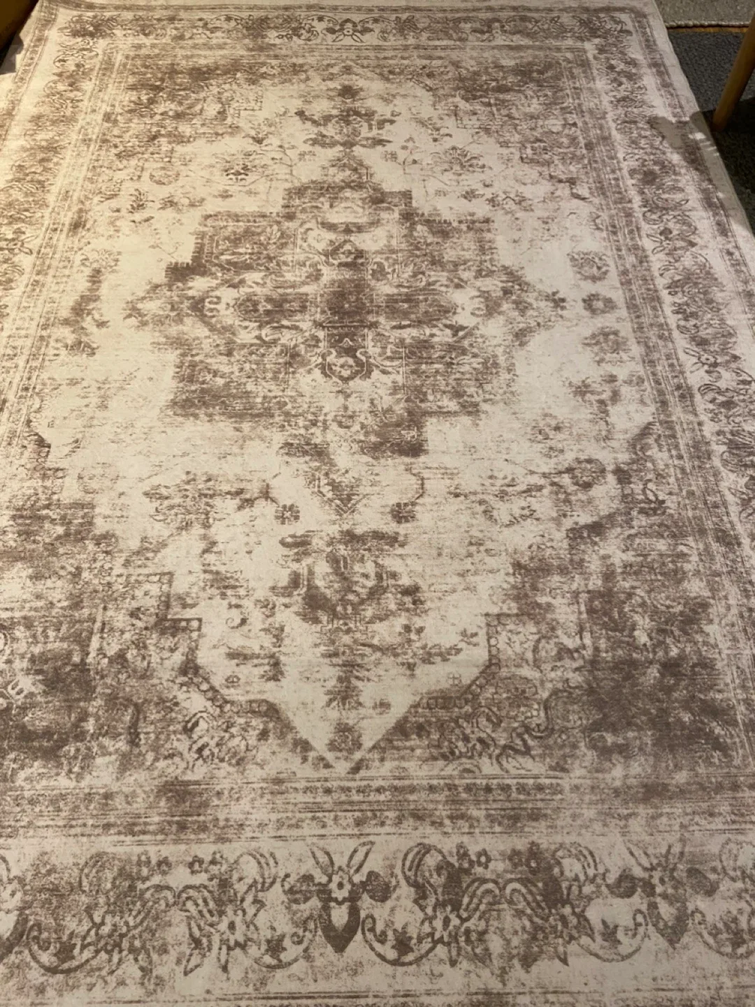 New 5x7 Area Rug Washable Vintage Taupe image indicator(4)