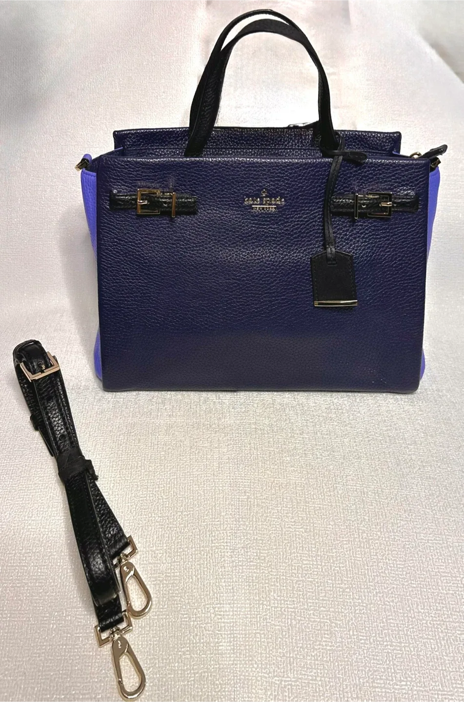 Kate Spade Navy/Purple Leather Satchel image indicator(2)