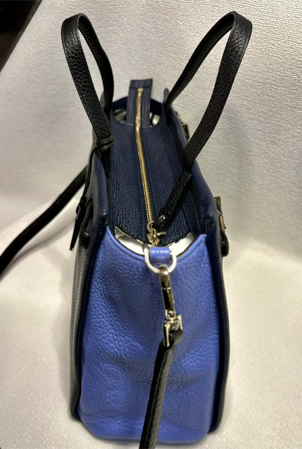 Kate Spade Navy/Purple Leather Satchel image indicator(7)