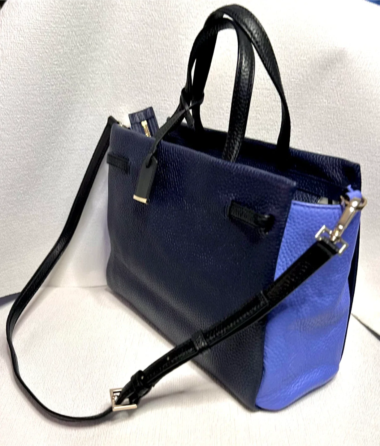 Kate Spade Navy/Purple Leather Satchel image indicator(4)