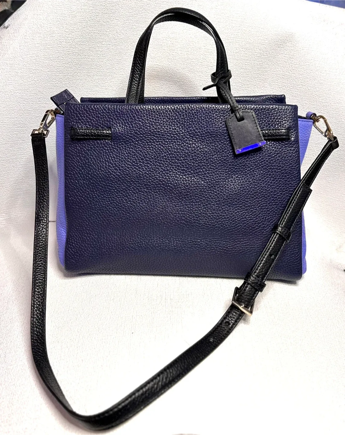 Kate Spade Navy/Purple Leather Satchel image indicator(3)