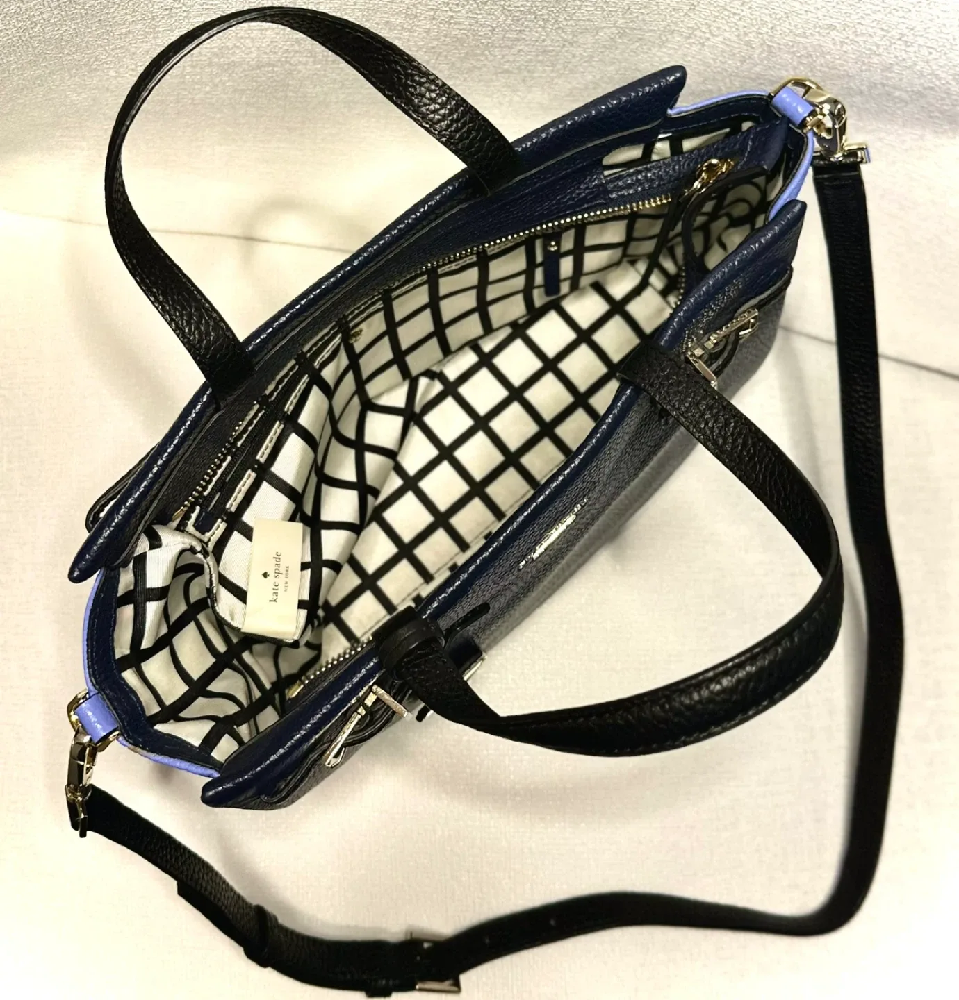 Kate Spade Navy/Purple Leather Satchel image indicator(8)