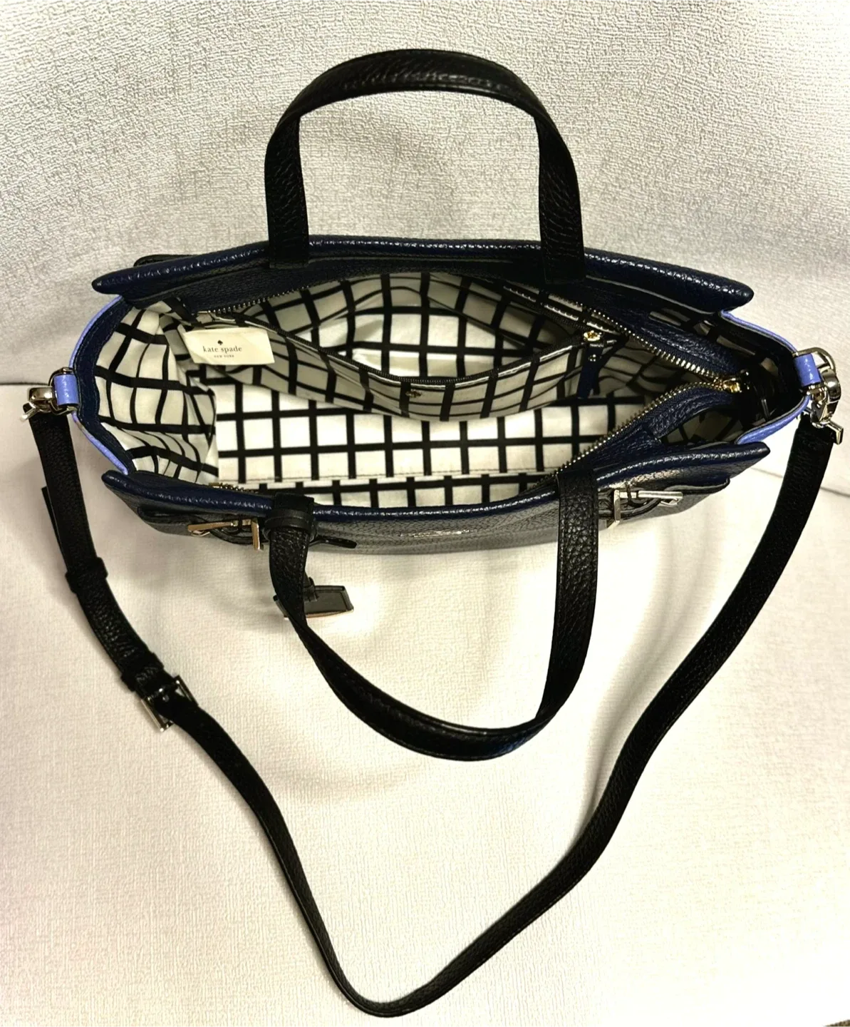 Kate Spade Navy/Purple Leather Satchel image indicator(9)