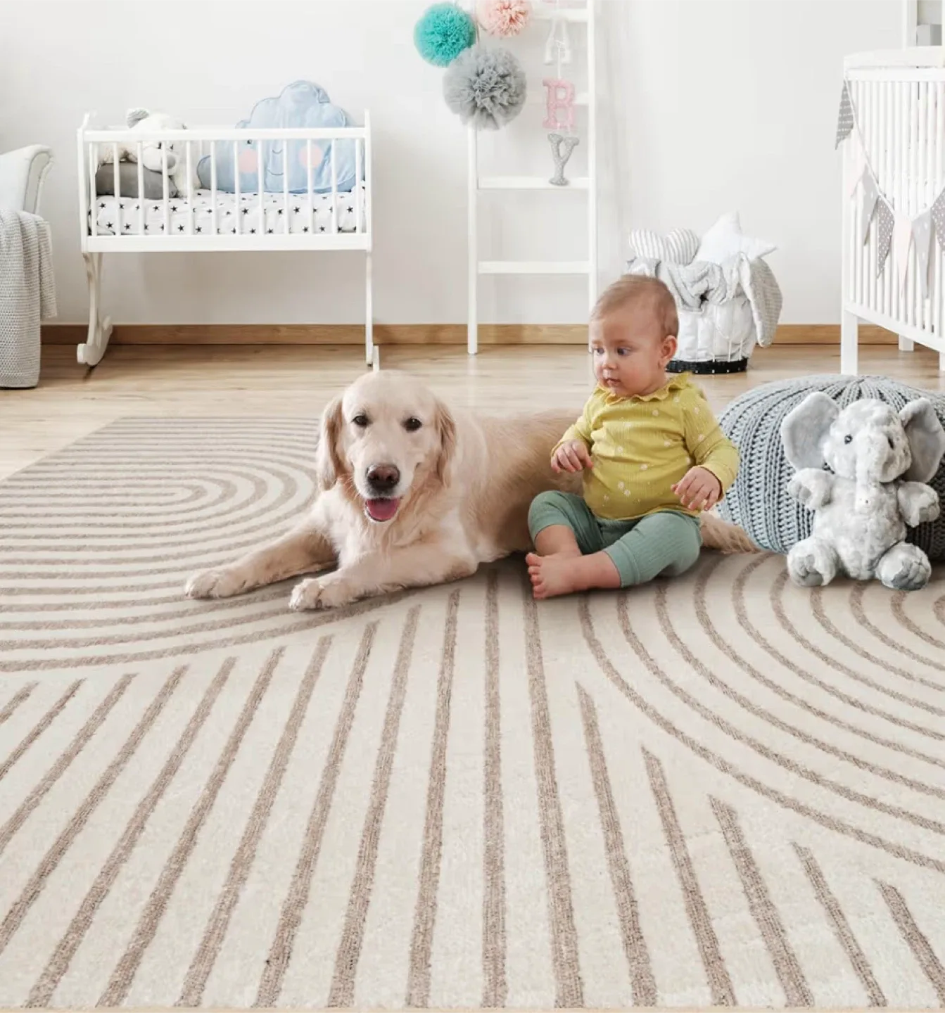 Geometric Patterned Area Rug 8x10 ft- Soft & Cozy image indicator(3)