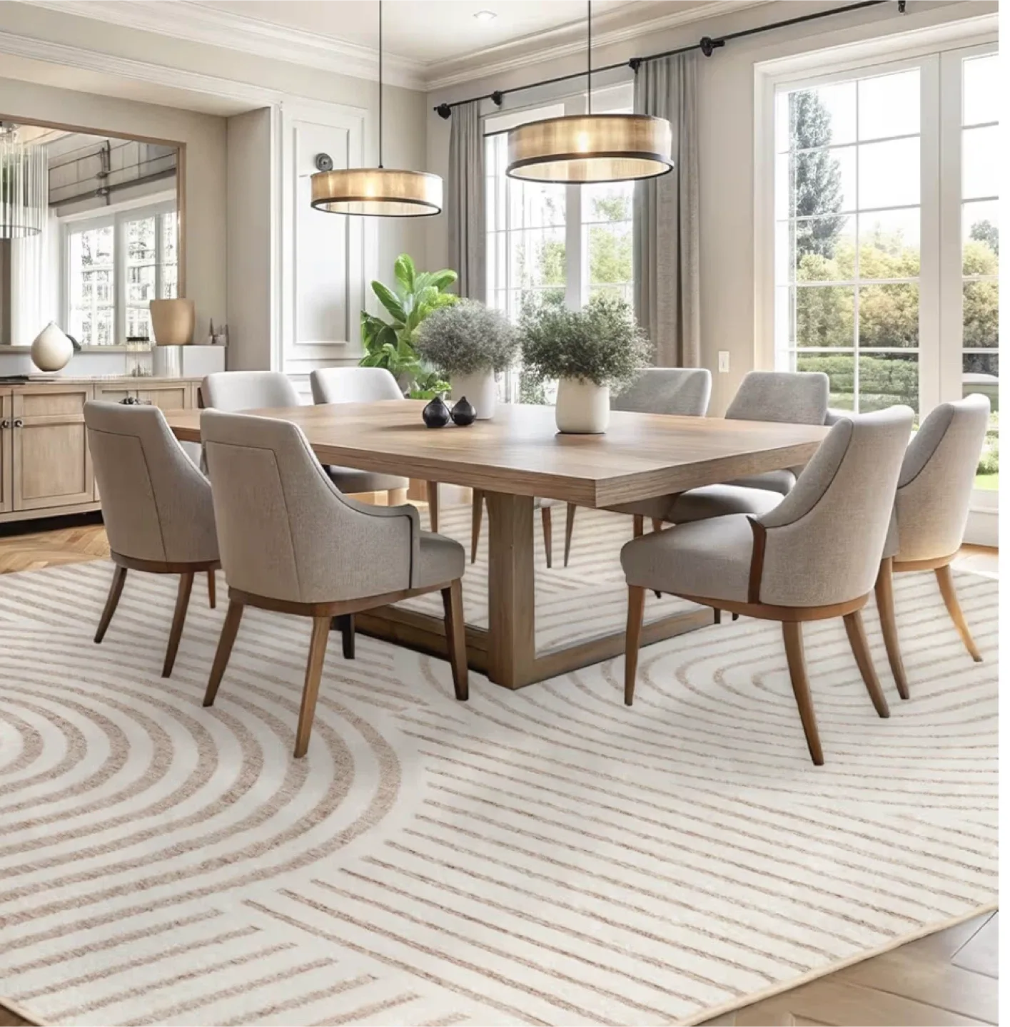 Geometric Patterned Area Rug 8x10 ft- Soft & Cozy image indicator(4)