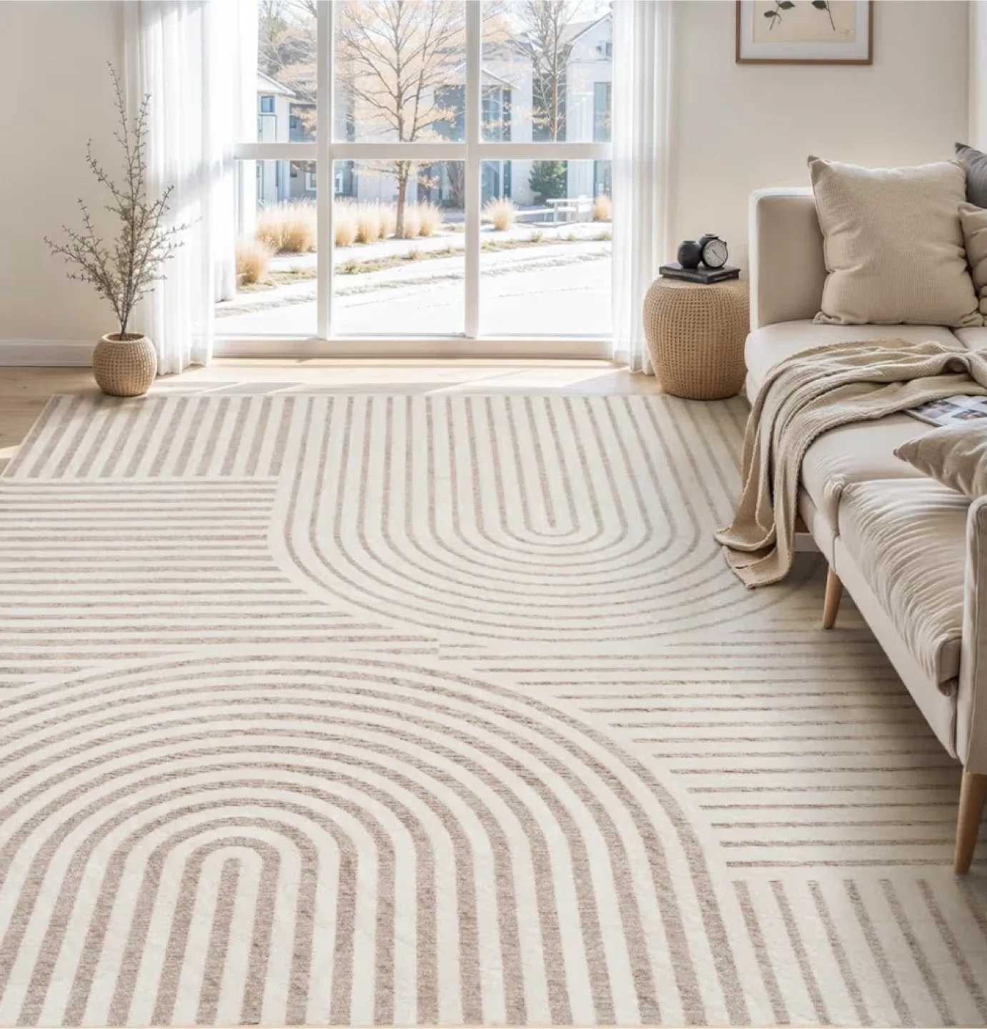 Geometric Patterned Area Rug 8x10 ft- Soft & Cozy