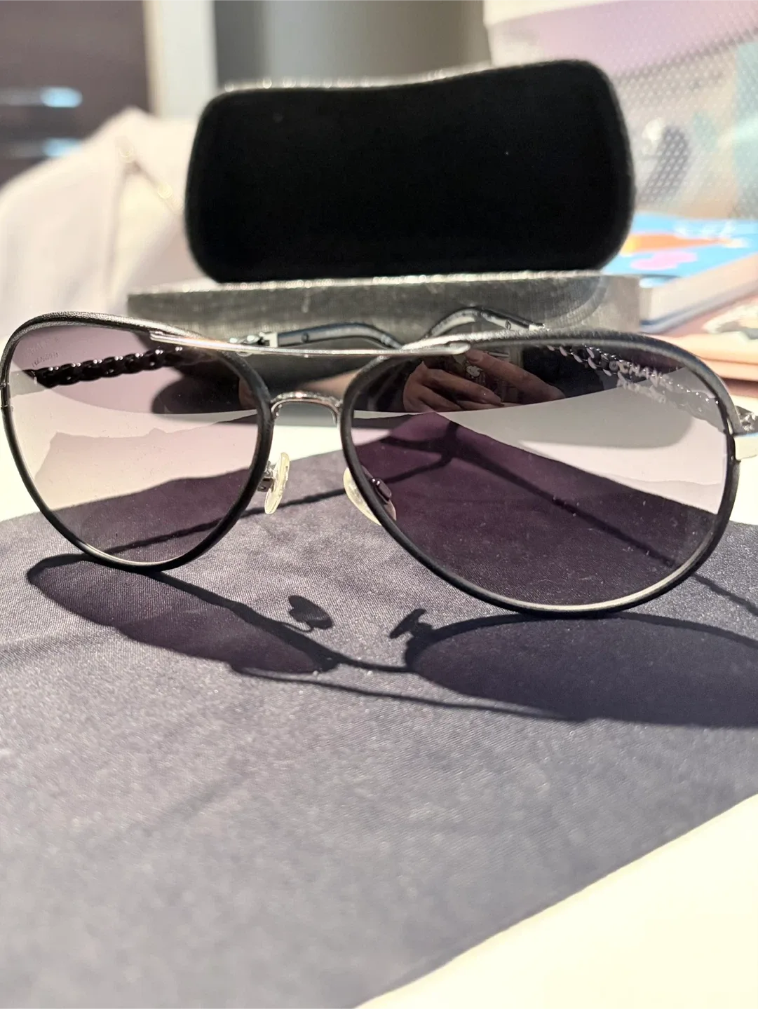 Chanel Aviator Sunglasses with Case image indicator(3)