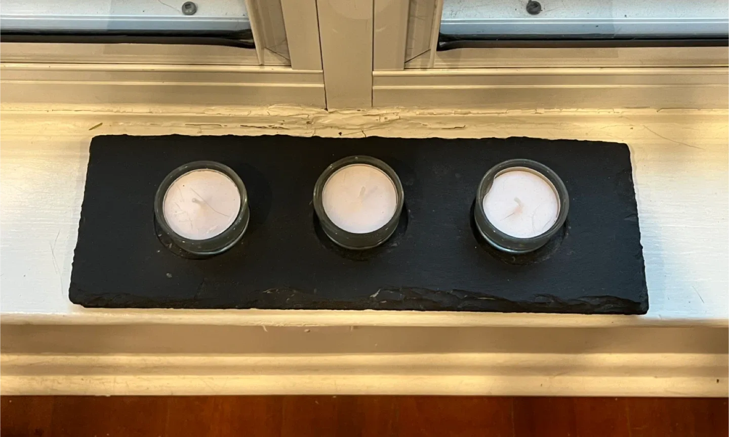 Slate candle holder with glass cups image indicator(2)