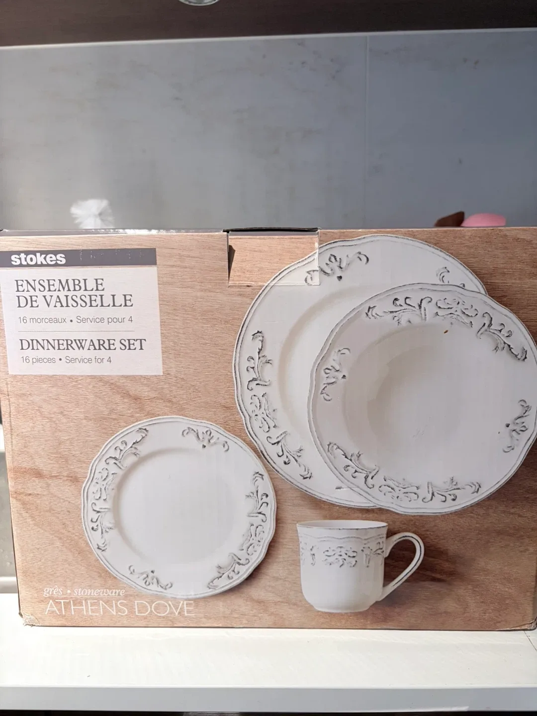 Stokes Athens Dove 16-Piece Dinnerware Set