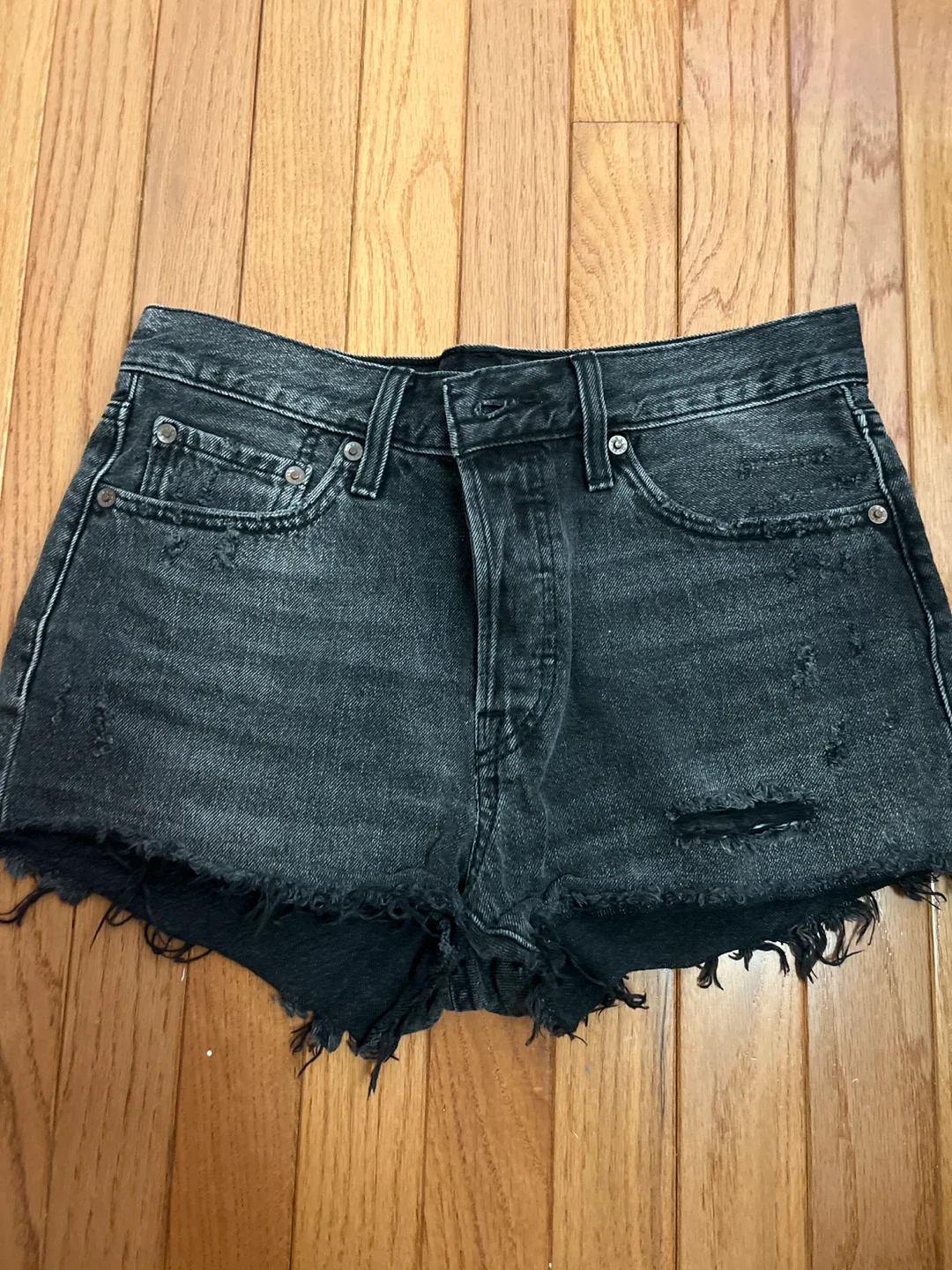 Levi's 501 Black Denim Shorts image indicator(2)