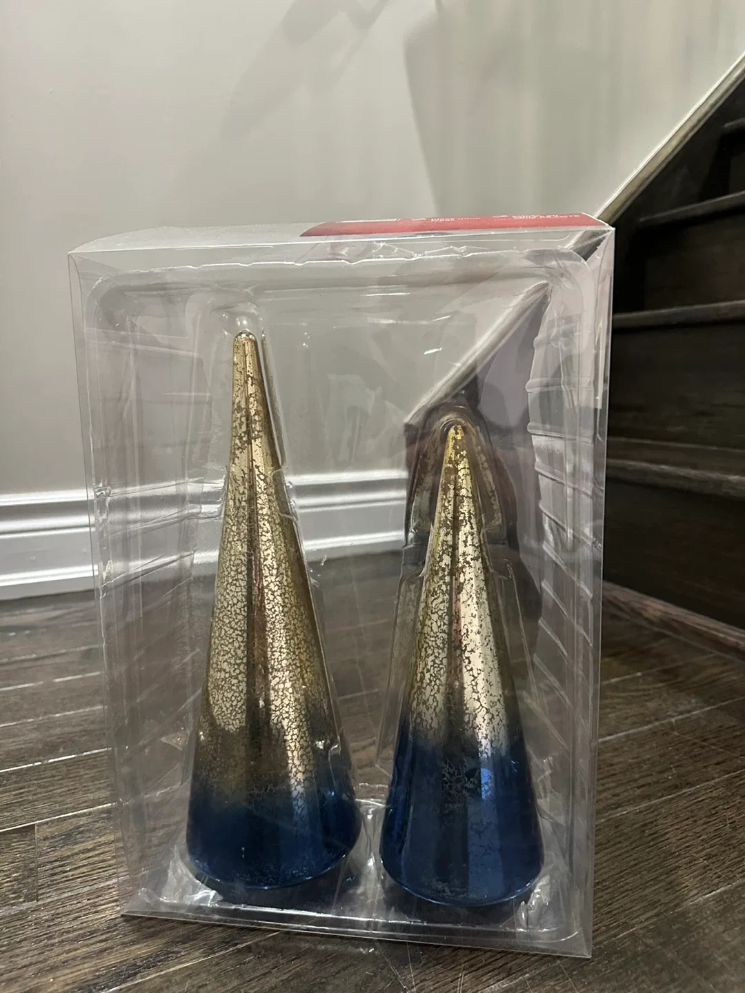 New Decorative Cone Trees - Gold & Blue