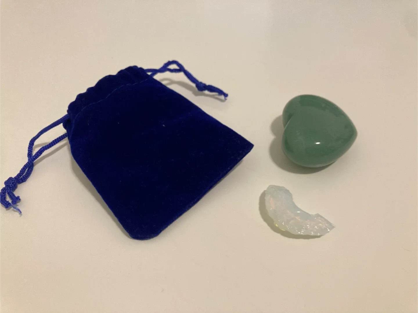 Crystal Heart & Moon with Velvet Pouch