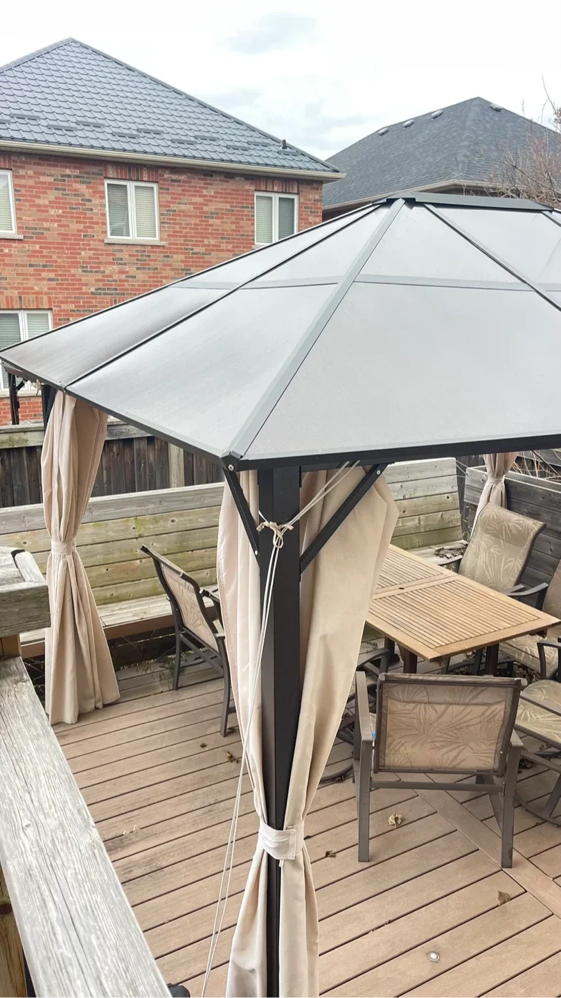 Outdoor Gazebo with Curtains
