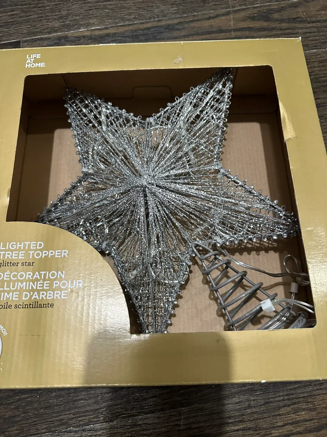 Life at Home Lighted Glitter Star Tree Topper image indicator(2)