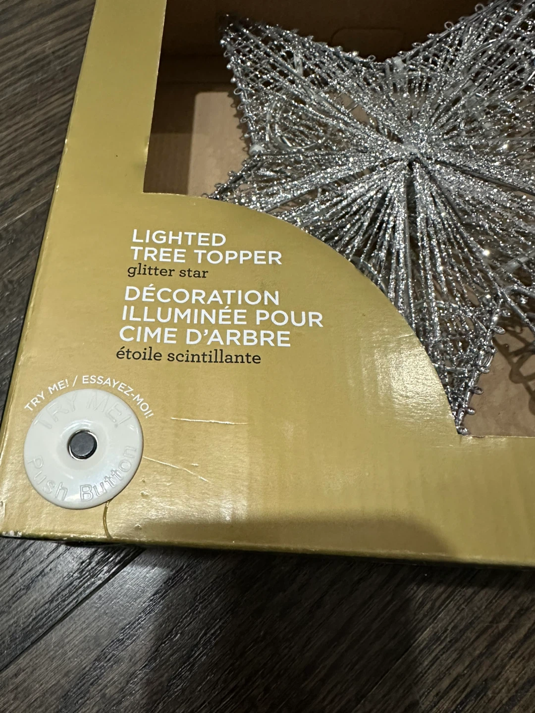 Life at Home Lighted Glitter Star Tree Topper