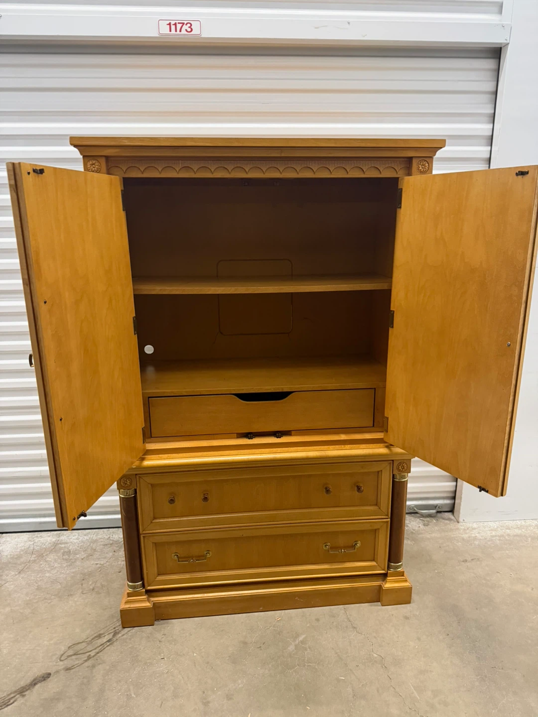 Stanley Wooden Armoire with Drawers - photo 3
