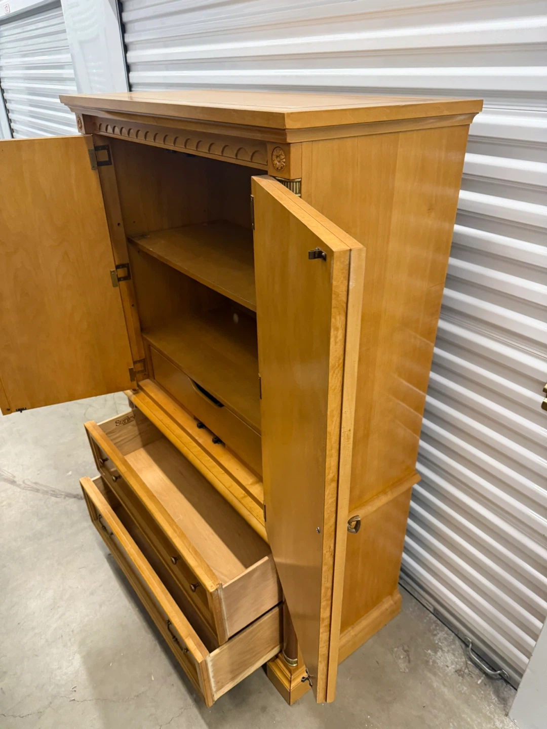 Stanley Wooden Armoire with Drawers - photo 4