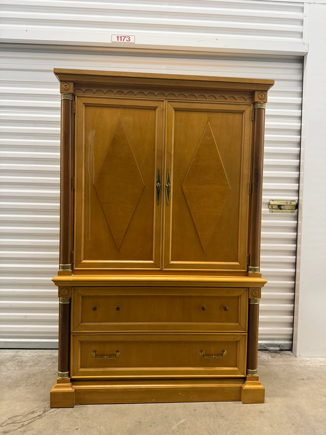 Stanley Wooden Armoire with Drawers