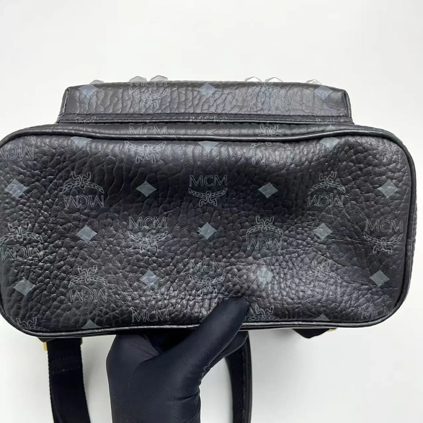 MCM Stark Studded Bebe Boo Backpack - Black image indicator(4)