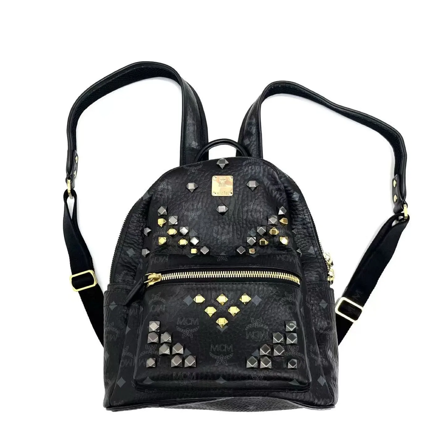 MCM Stark Studded Bebe Boo Backpack - Black