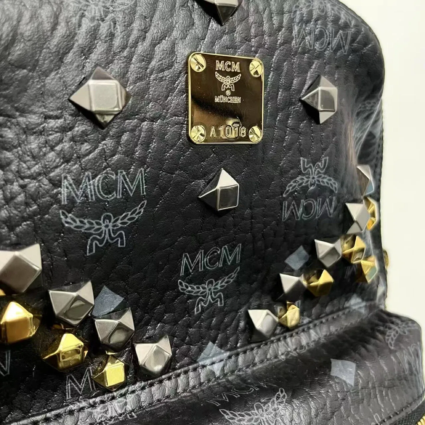 MCM Stark Studded Bebe Boo Backpack - Black image indicator(5)