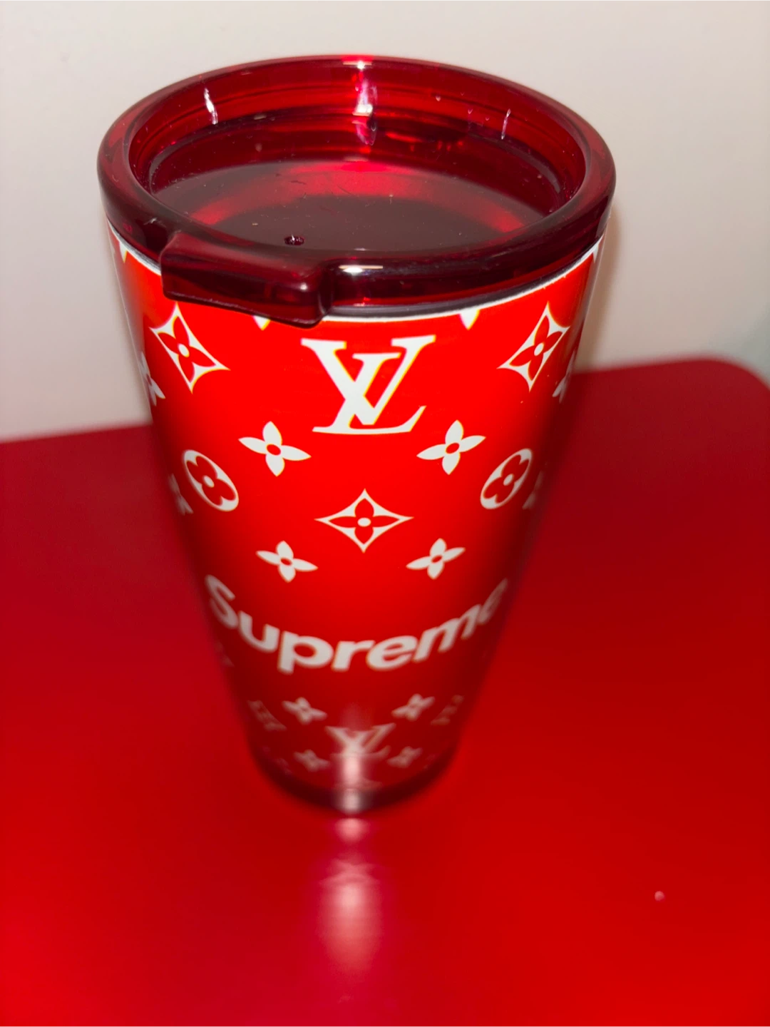 Louis Vuitton Supreme Red Stainless Steel Tumbler - photo 2