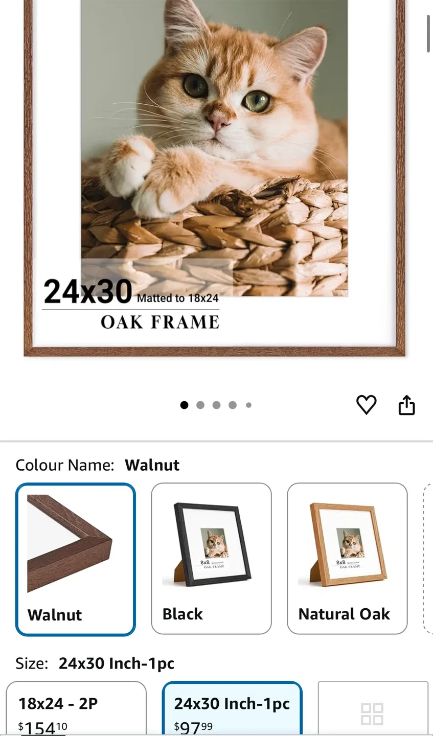 24x30 Inch Walnut Oak Frame -picture frame image indicator(3)