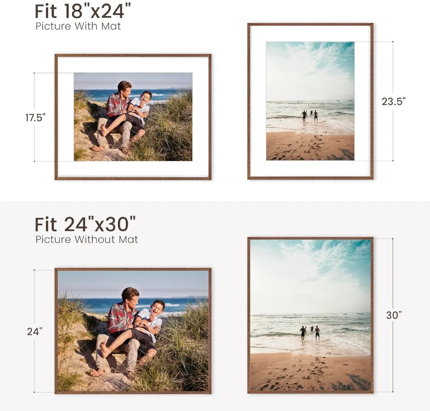 24x30 Inch Walnut Oak Frame -picture frame image indicator(7)