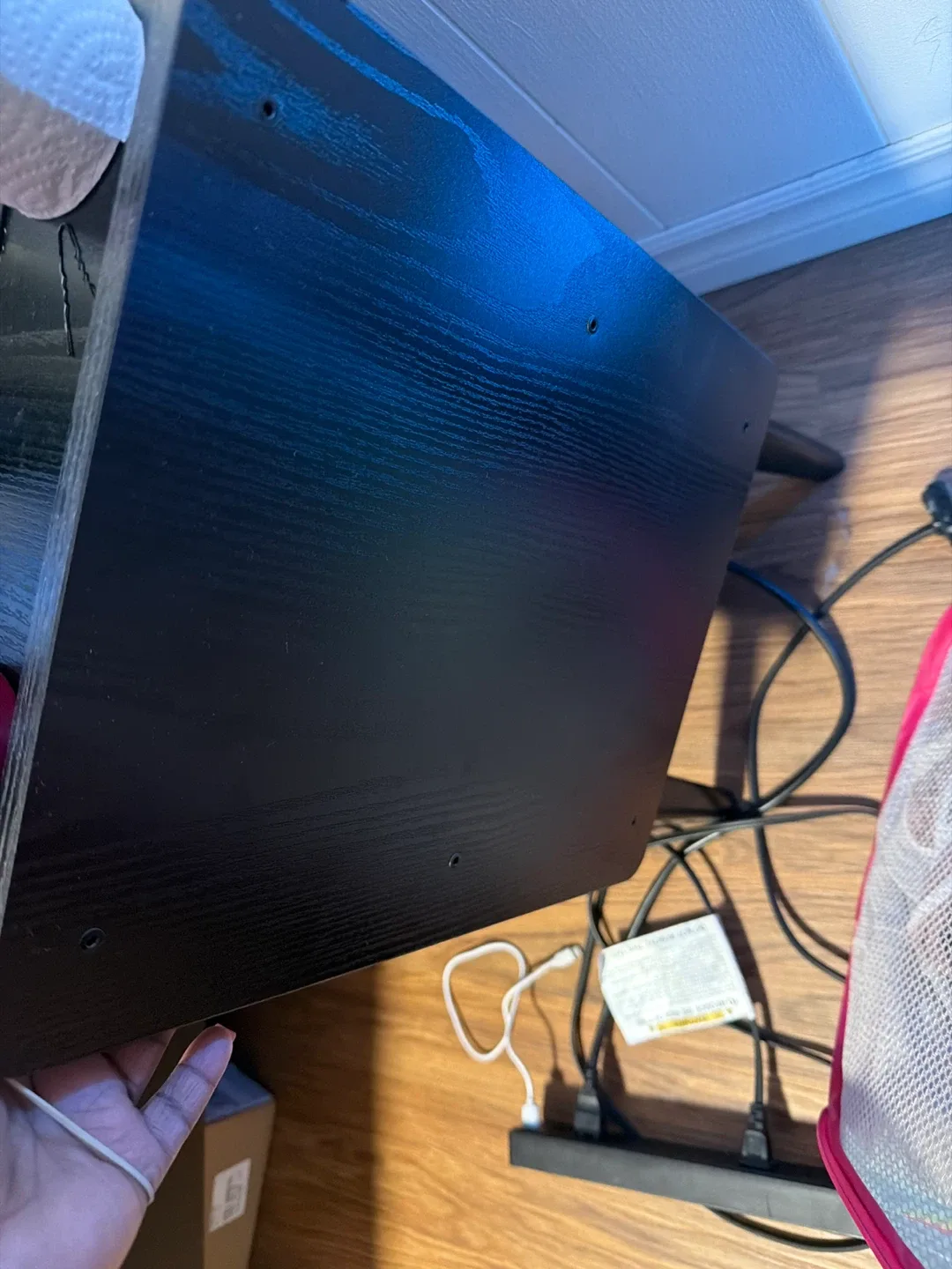 Black Nightstand End Table with USB Ports image indicator(4)