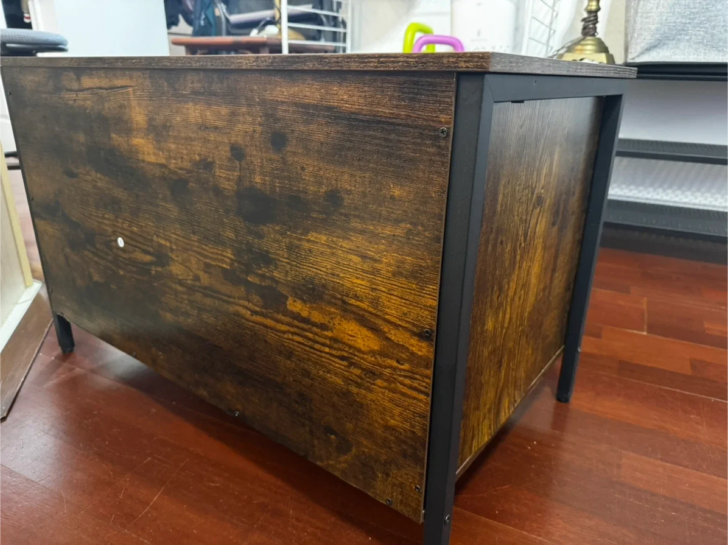 VASAGLE Lowell standing cabinet in rustic brown and black image indicator(4)