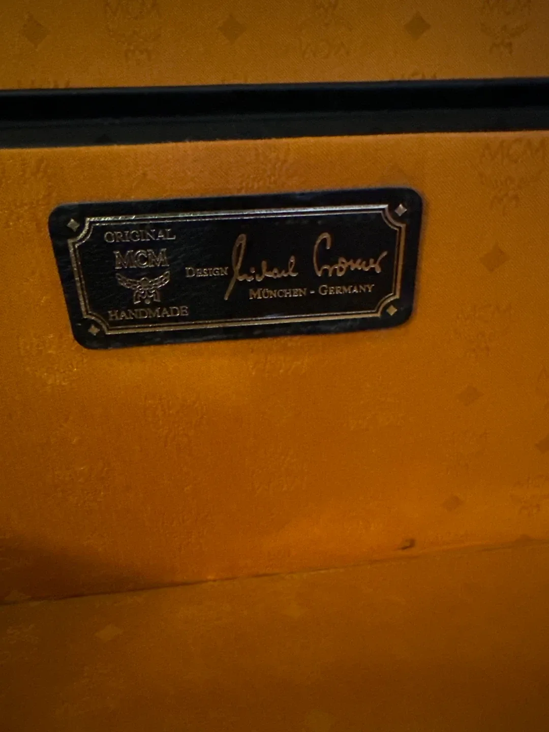 Vintage 1980s MCM Trunk Luggage - Black & Gold image indicator(8)