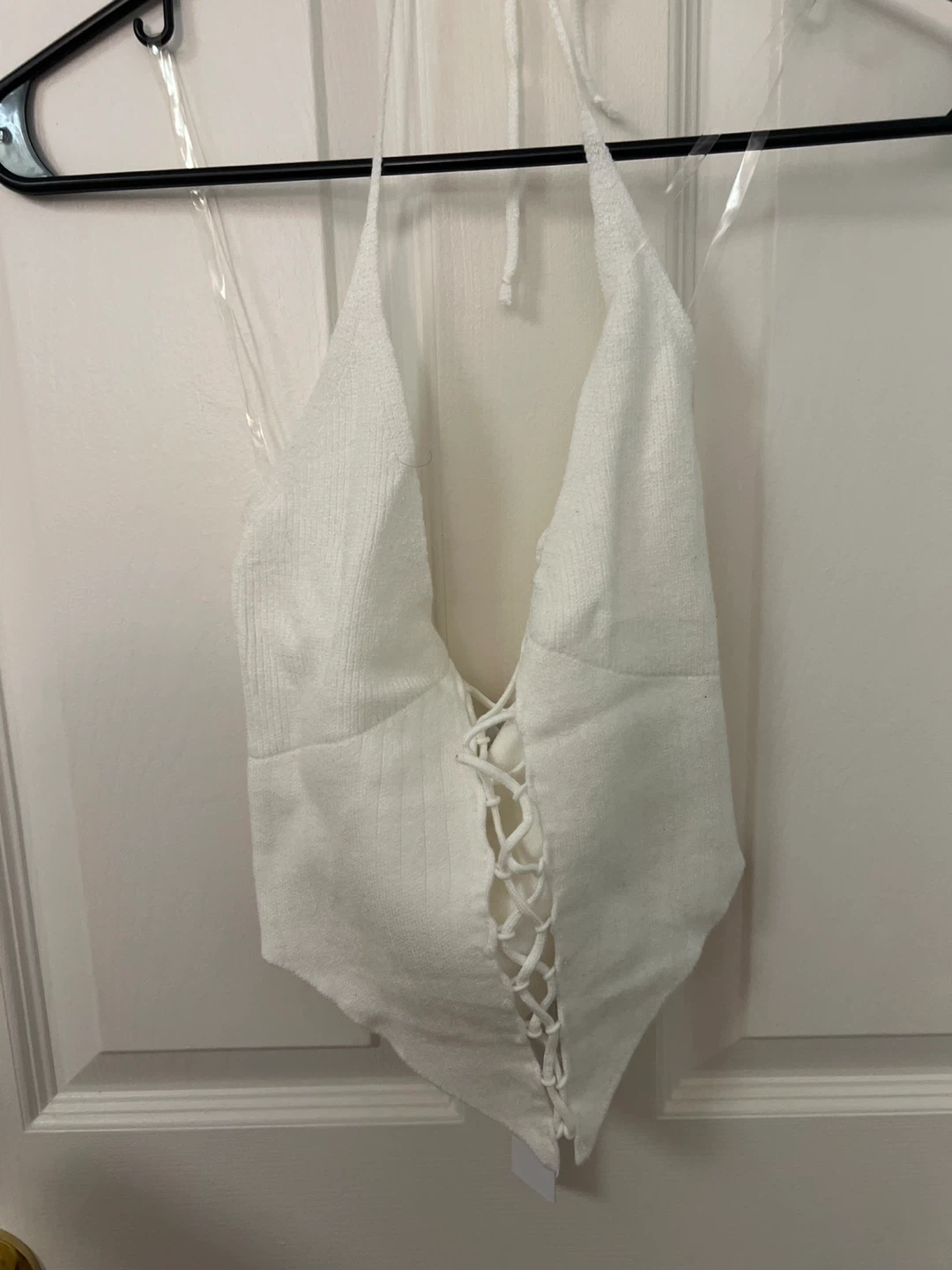 New Tic Toc White Halter Top