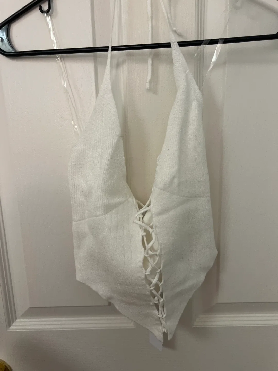 New Tic Toc White Halter Top