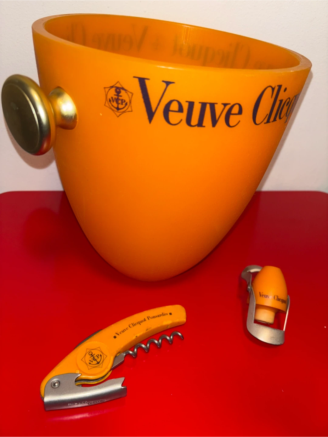 Veuve Clicquot Ice Bucket, Corkscrew, and Stopper - photo 2