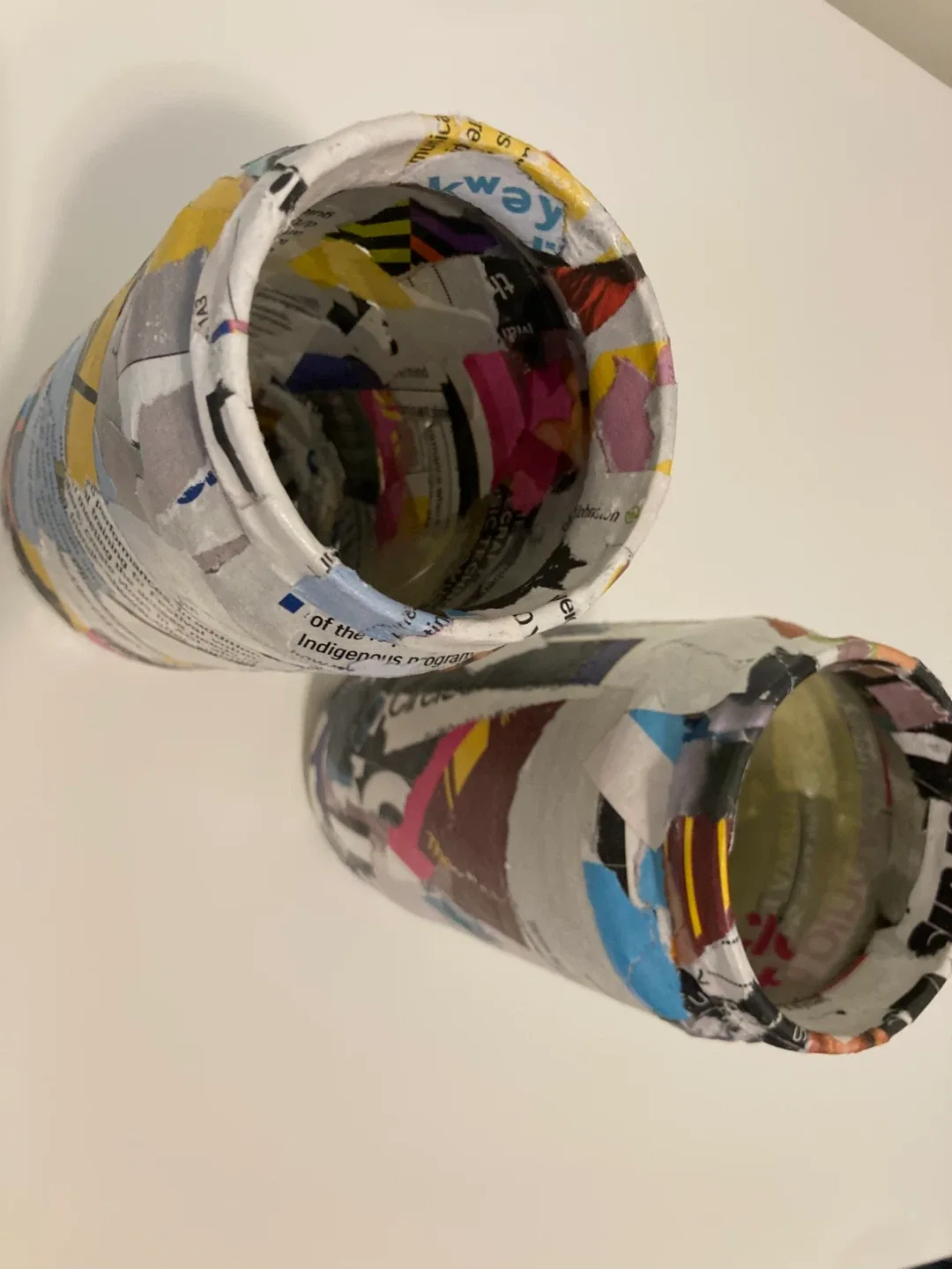 glass jars covered in Paper Mache image indicator(2)