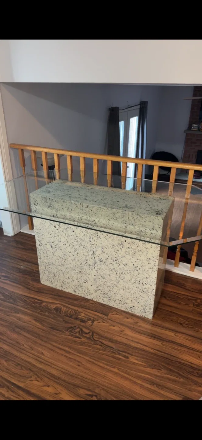 Glass Top Solid Marble Dining Room Table